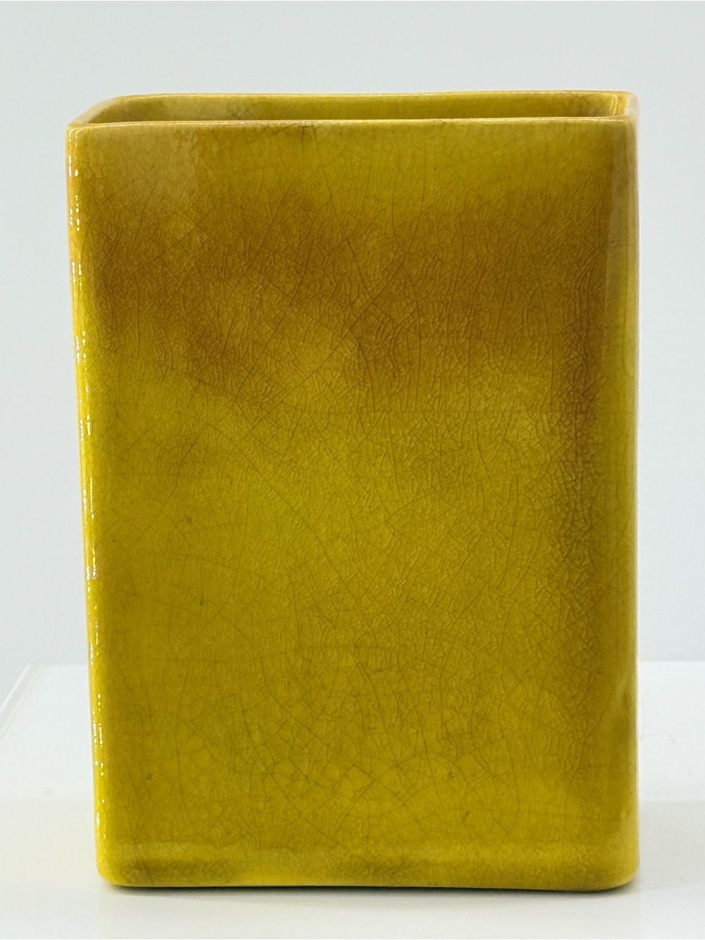 Ceramic Pencil Cup - Vibrant Yellow Desk Organizer